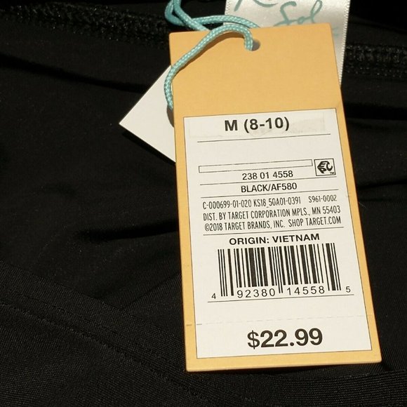 Kona Sol Women's Swim Skirtini Black Size M (8-10) - Picture 5 of 5